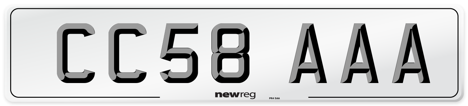CC58 AAA Number Plate from New Reg